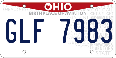 OH license plate GLF7983
