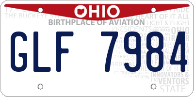 OH license plate GLF7984