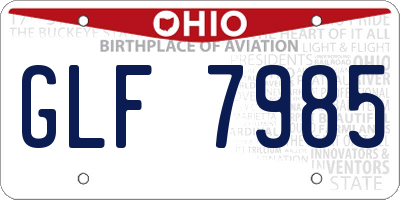 OH license plate GLF7985