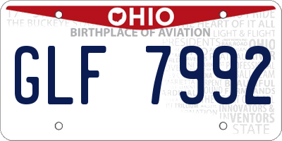 OH license plate GLF7992