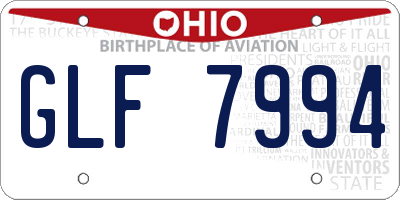 OH license plate GLF7994