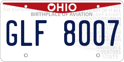 OH license plate GLF8007