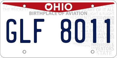 OH license plate GLF8011