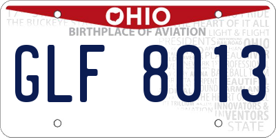 OH license plate GLF8013