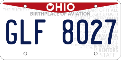 OH license plate GLF8027