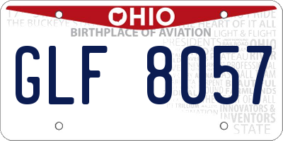 OH license plate GLF8057