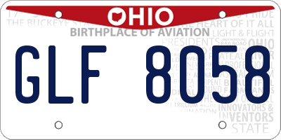 OH license plate GLF8058