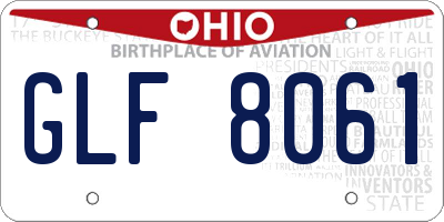 OH license plate GLF8061