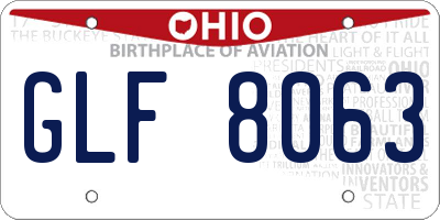 OH license plate GLF8063