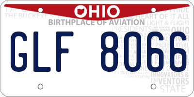 OH license plate GLF8066