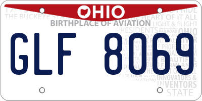 OH license plate GLF8069