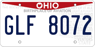 OH license plate GLF8072