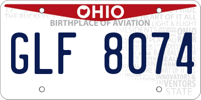 OH license plate GLF8074
