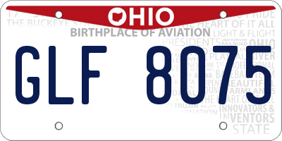 OH license plate GLF8075