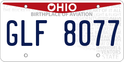 OH license plate GLF8077