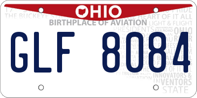 OH license plate GLF8084