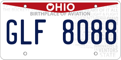 OH license plate GLF8088