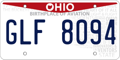 OH license plate GLF8094