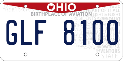 OH license plate GLF8100