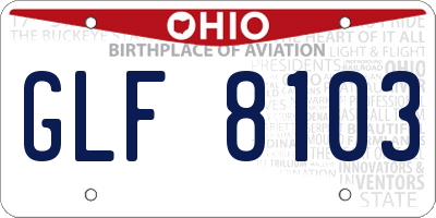 OH license plate GLF8103