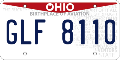 OH license plate GLF8110