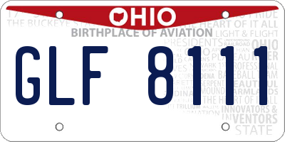 OH license plate GLF8111