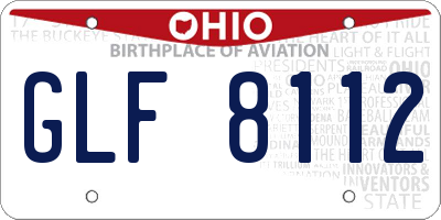 OH license plate GLF8112
