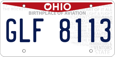 OH license plate GLF8113