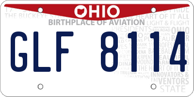 OH license plate GLF8114