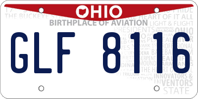OH license plate GLF8116