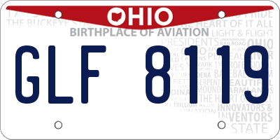 OH license plate GLF8119