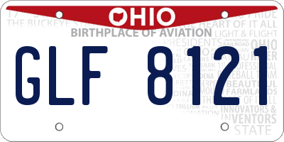 OH license plate GLF8121
