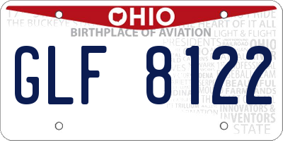 OH license plate GLF8122