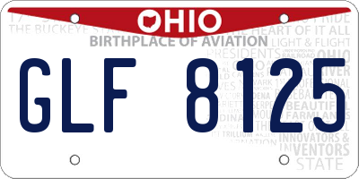OH license plate GLF8125