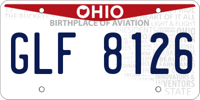 OH license plate GLF8126