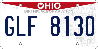 OH license plate GLF8130