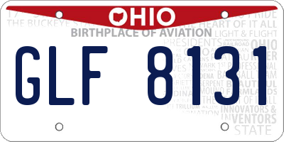 OH license plate GLF8131