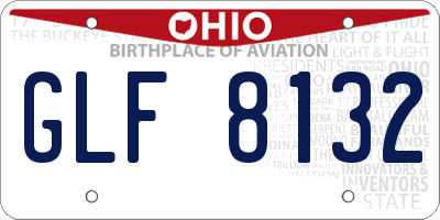 OH license plate GLF8132