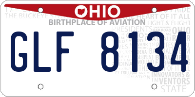 OH license plate GLF8134