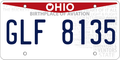 OH license plate GLF8135