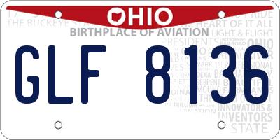 OH license plate GLF8136