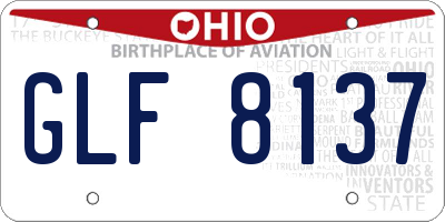 OH license plate GLF8137