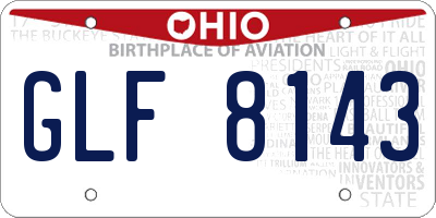OH license plate GLF8143