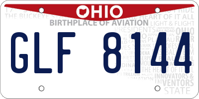 OH license plate GLF8144