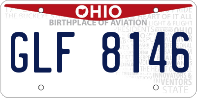 OH license plate GLF8146