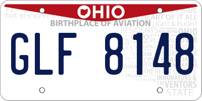 OH license plate GLF8148