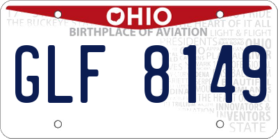 OH license plate GLF8149