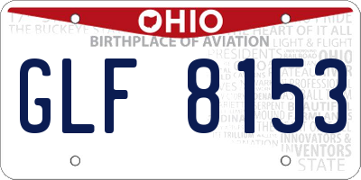 OH license plate GLF8153