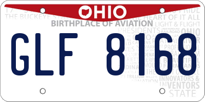 OH license plate GLF8168