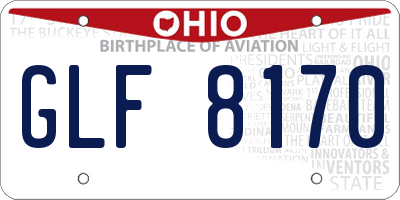 OH license plate GLF8170